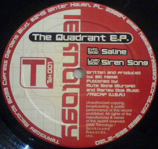 Bill Hamel : The Quadrant EP (12", EP)