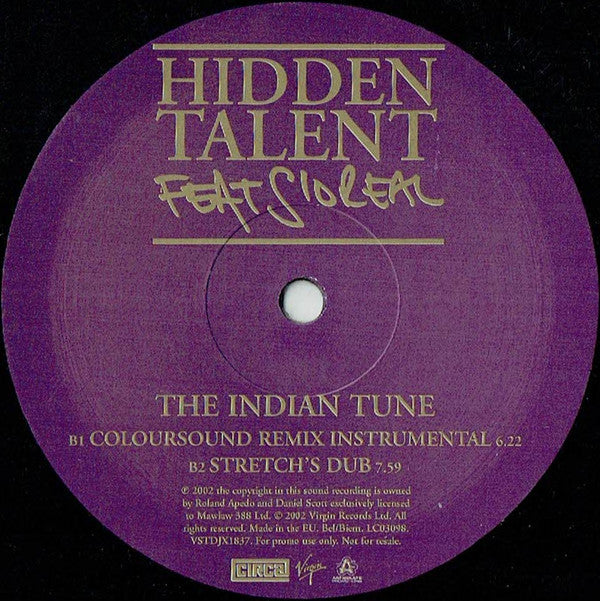 Hidden Talent (2) Feat S'oreal : The Indian Tune (12", Promo)