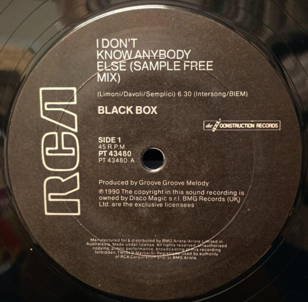 Black Box : I Don't Know Anybody Else (12")