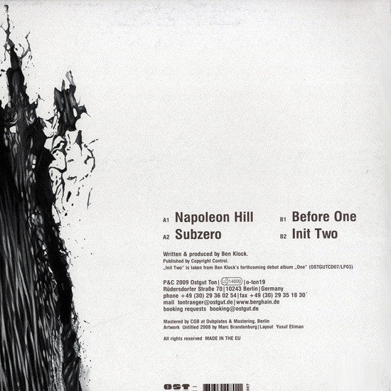 Ben Klock : Before One EP (12", EP)