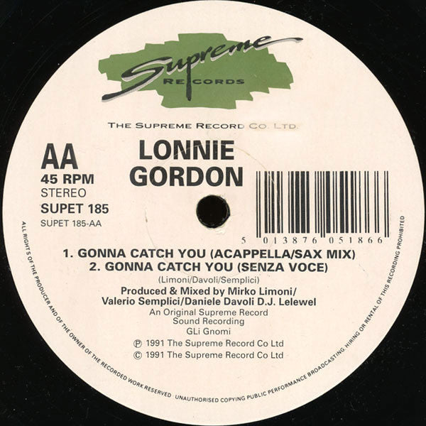 Lonnie Gordon : Gonna Catch You (12")