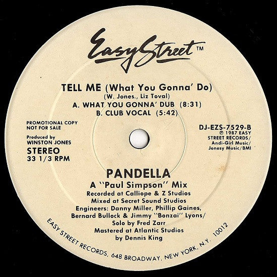 Pandella : Tell Me (What You Gonna' Do) (12", Promo)