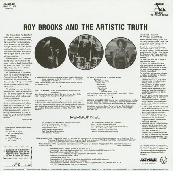 Roy Brooks And The Artistic Truth : Ethnic Expressions (LP, Album, Ltd, Num, RE)