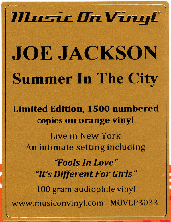 Joe Jackson / Graham Maby / Gary Burke : Summer In The City - Live In New York (2xLP, Ltd, Num, RE, 180)