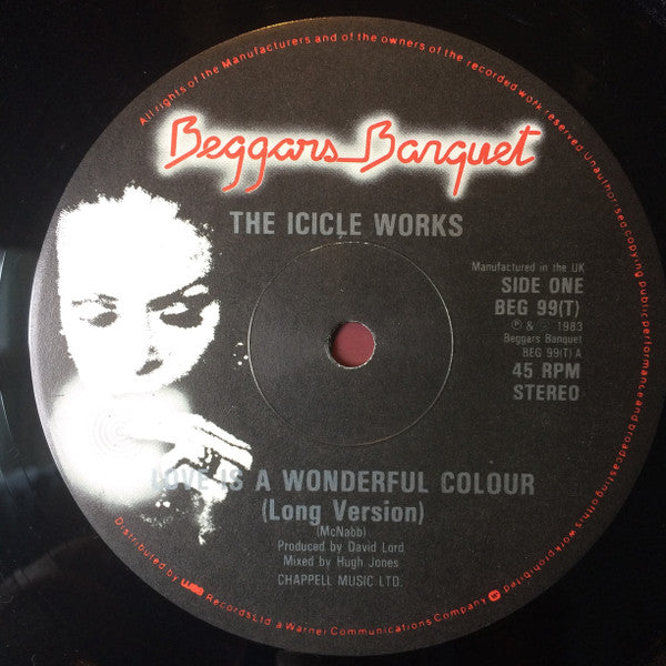The Icicle Works : Love Is A Wonderful Colour (12", Single)