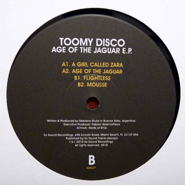 Toomy Disco : Age Of The Jaguar E.P. (12", EP)