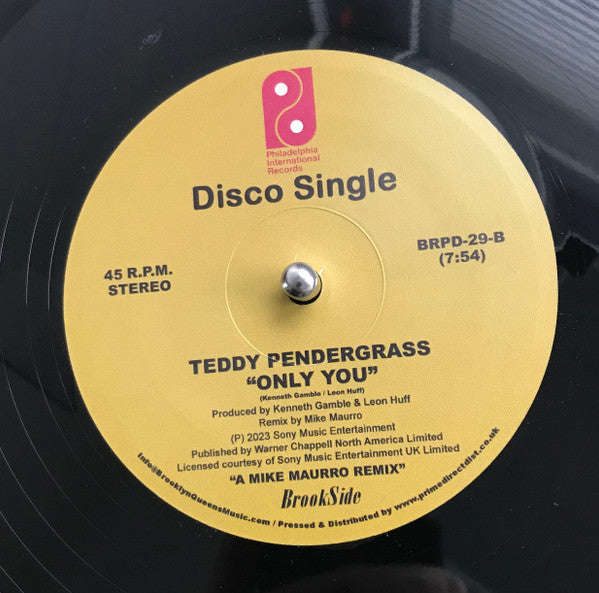 Teddy Pendergrass : Close The Door / Only You (The Mike Maurro Remixes) (12")