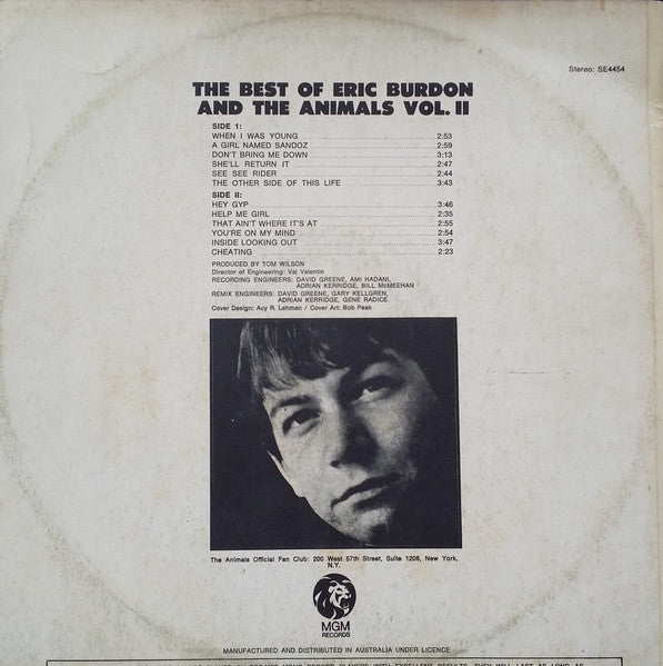 Eric Burdon & The Animals : The Best Of Eric Burdon And The Animals Vol. II (LP, Comp, RE)