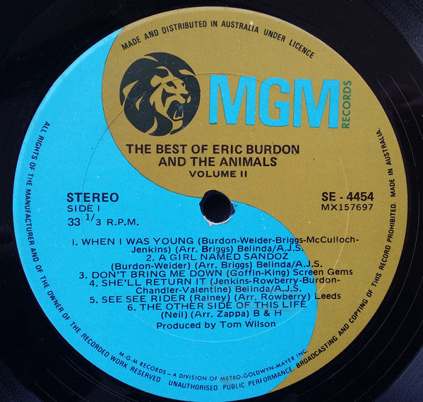Eric Burdon & The Animals : The Best Of Eric Burdon And The Animals Vol. II (LP, Comp, RE)