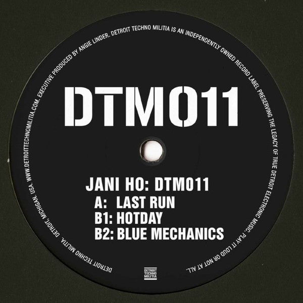 Jani Ho : DTM011 (12", EP + File, AIFF, MP3, WAV, EP)