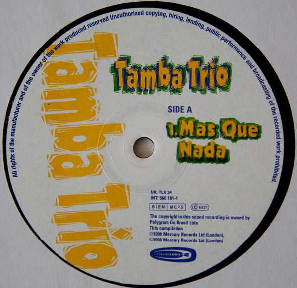 Tamba Trio : Mas Que Nada (12")