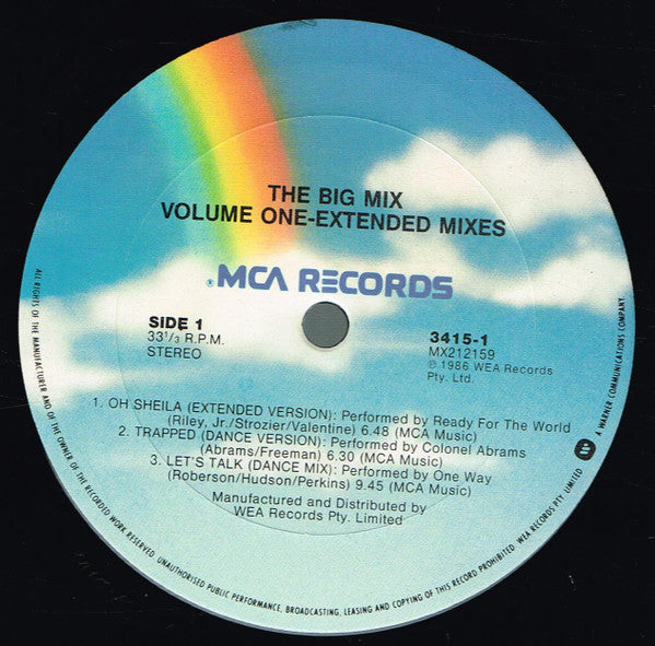 Various : The Big Mix Volume One-Extended Mixes (LP, Album, Comp)