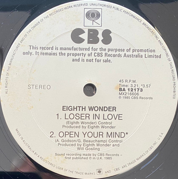 Eighth Wonder : Stay With Me (Extended Version) (12", Promo)