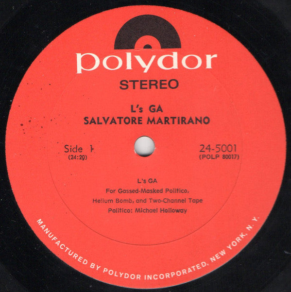 Salvatore Martirano : L's GA • Ballad • Octet (LP, Gat)