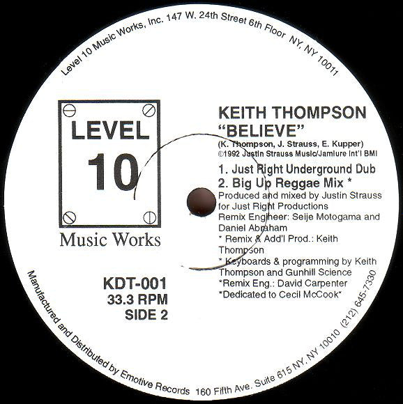 Keith Thompson : Believe (12")