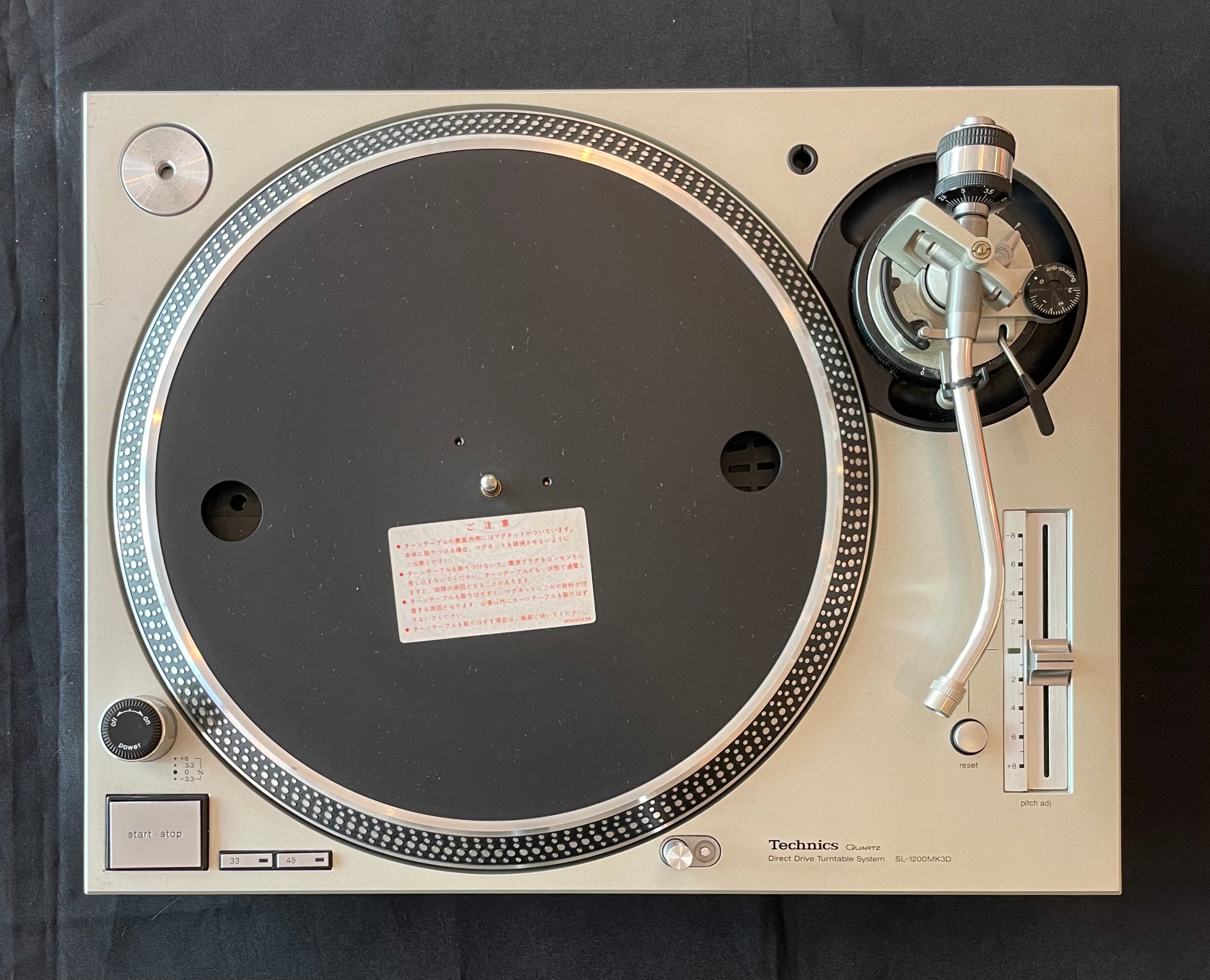 (Second Hand) Technics SL-1200MK3D Silver Direct Drive Turntable