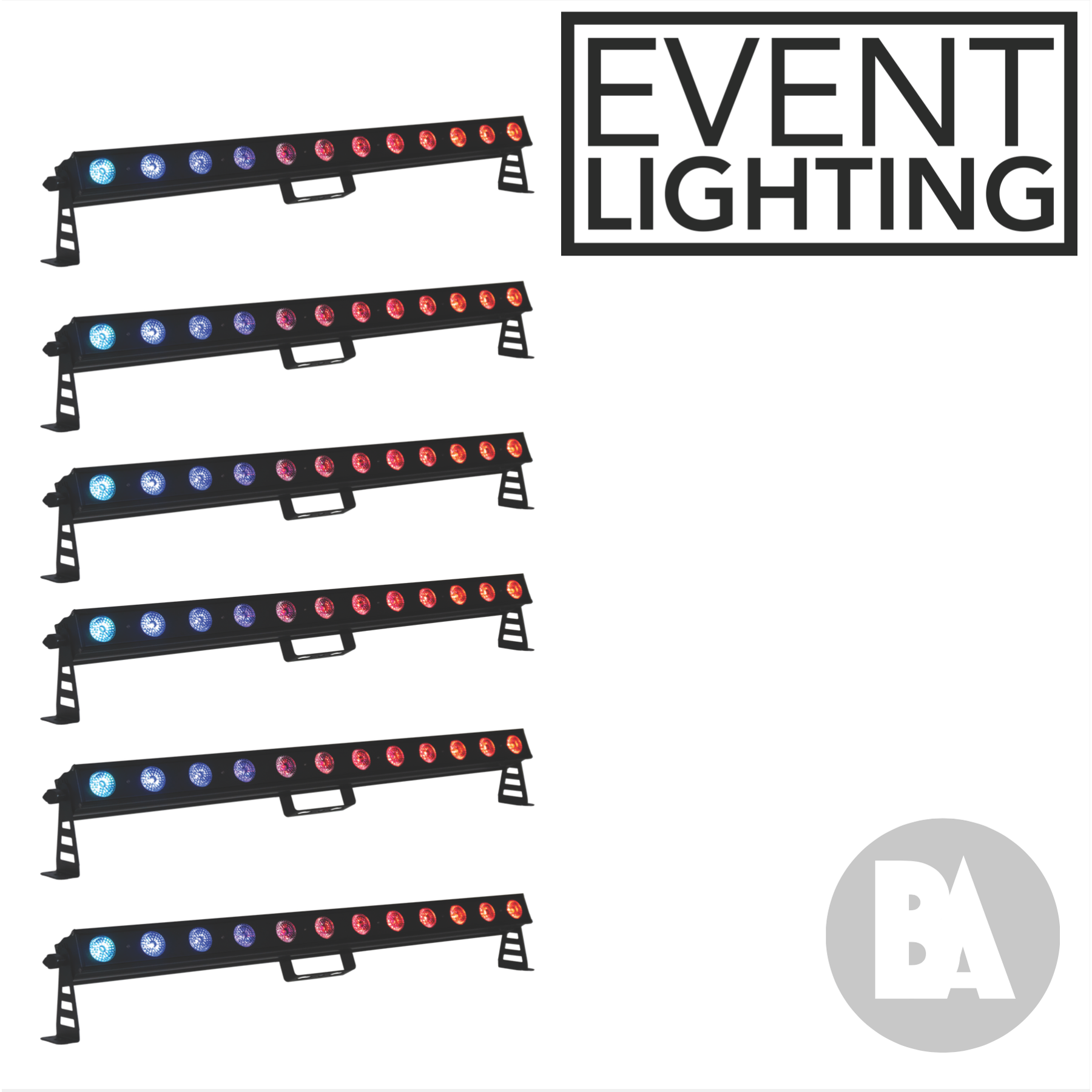 Event Lighting Pixbar 12x12 - 6 Pack in Roadcase
